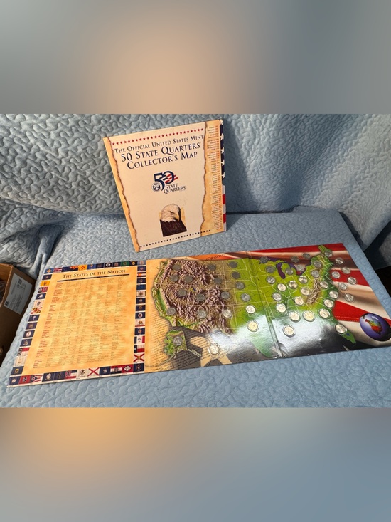 United States Mint 50 State Quarters Collector's Map - Complete